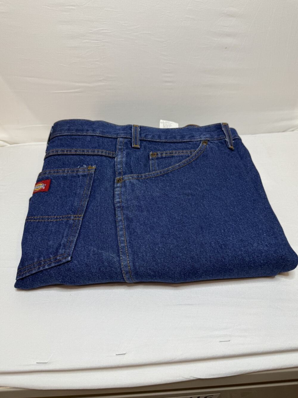 Dickies C993RNB 48x39U Heavy Starched Industrial Work Jeans Unhem Big Tall Denim